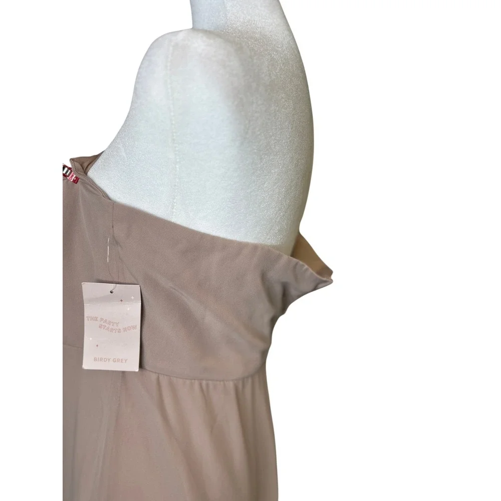 Birdy Grey Chris Prom Bridesmaid Evening Formal Dress in Taupe XL NEW - Picture 4 of 10